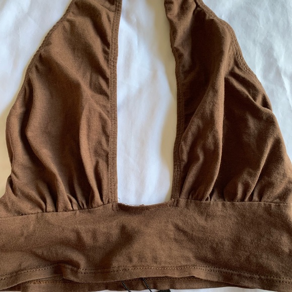 motel rocks brown halter top - Picture 3 of 4